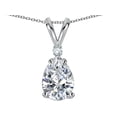 thumbnail image 1 of Star K� Pear Shape 8x6 mm Genuine White Topaz Rabbit Ear Pendant Necklace, 1 of 9