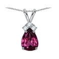 thumbnail image 1 of Star K� Pear Shape 8x6mm Genuine Rhodolite Rabbit Ear Pendant Necklace, 1 of 9