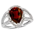 thumbnail image 1 of Star K � Pear Shape Genuine Garnet Halo Split Shank Big Stone Ring, 1 of 9