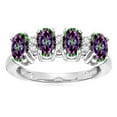 thumbnail image 1 of Star K� Rainbow Mystic Topaz Oval 5x3 4 Four Stone Band Ring, 1 of 9