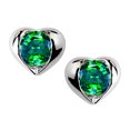 thumbnail image 1 of Star K� Round 6mm Simulated Emerald Heart Earrings, 1 of 8