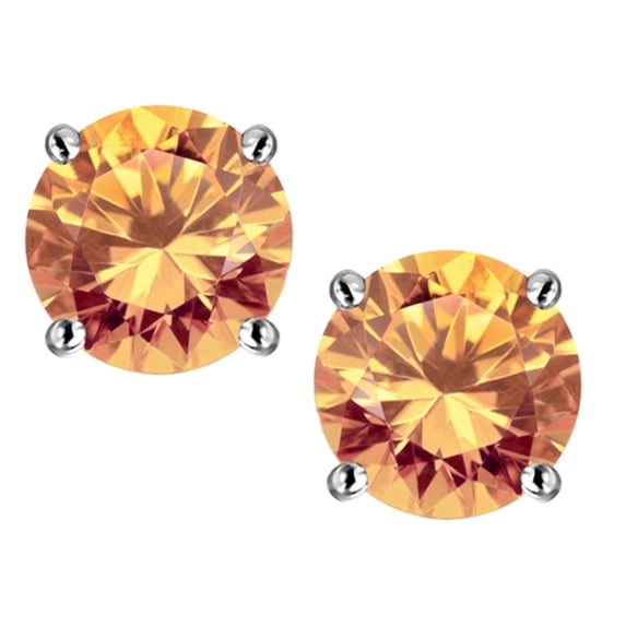 Star K� Round 6mm Simulated Imperial Yellow Topaz Classic Screw Back Stud Earrings