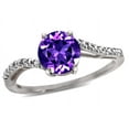 thumbnail image 1 of Star K � Round 7mm Amethyst Bypass engagement promise solitaire ring, 1 of 9