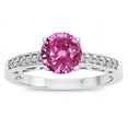 thumbnail image 1 of Star K � Round 7mm Created Pink Sapphire Channel Set Engagement Promise Ring, 1 of 9