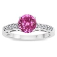 thumbnail image 1 of Star K � Round 7mm Created Pink Sapphire Channel Set Engagement Promise Ring, 1 of 9
