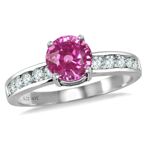 Star K� Round 7mm Created Pink Sapphire Ring