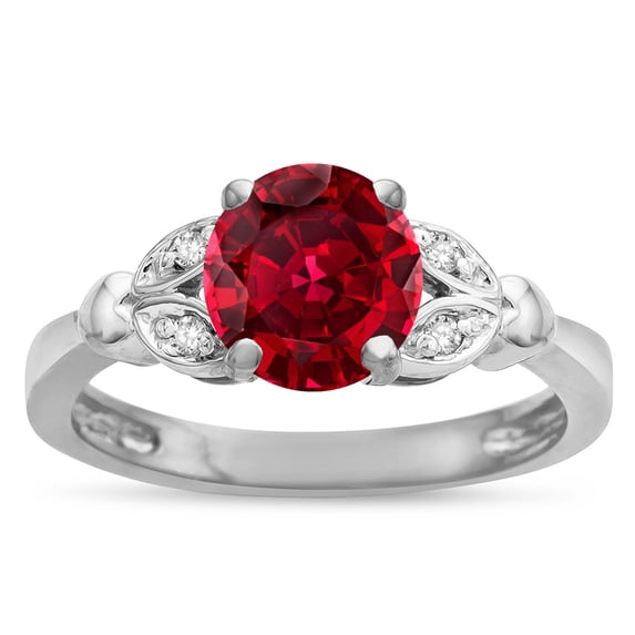 Star K � Round 7mm Created Ruby Marquee Design Promise Engagement Ring
