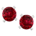 thumbnail image 1 of Star K� Round 7mm Created Ruby Screw Back Stud Earrings with Heart Prongs, 1 of 9