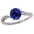 thumbnail image 1 of Star K � Round 7mm Created Sapphire Bypass solitaire engagement promise ring, 1 of 9