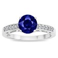 thumbnail image 1 of Star K � Round 7mm Created Sapphire Channel Set Engagement Promise Ring, 1 of 9