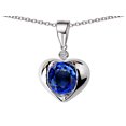 thumbnail image 1 of Star K� Round 7mm Created Sapphire Heart Pendant Necklace, 1 of 8