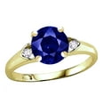 thumbnail image 1 of Star K� Round 7mm Created Sapphire Three 3 Stone Heart Engagement Promise Wedding Ring, 1 of 8
