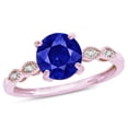 thumbnail image 1 of Star K� Round 7mm Created Sapphire Vintage Antique Look Engagement Promise Ring, 1 of 8