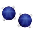 thumbnail image 1 of Star K� Round 7mm Created Star Sapphire Push Back Stud Earrings with Heart Prongs, 1 of 9