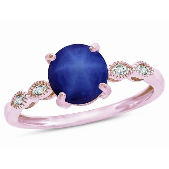 Star K� Round 7mm Created Star Sapphire Vintage Antique Look Engagement Promise Ring
