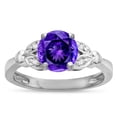 thumbnail image 1 of Star K � Round 7mm Genuine Amethyst Marquee Design Promise Engagement Ring, 1 of 9