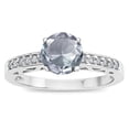 thumbnail image 1 of Star K � Round 7mm Genuine Aquamarine Channel Set Engagement Promise Ring, 1 of 9