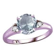 thumbnail image 1 of Star K� Round 7mm Genuine Aquamarine Three 3 Stone Heart Engagement Promise Wedding Ring, 1 of 8