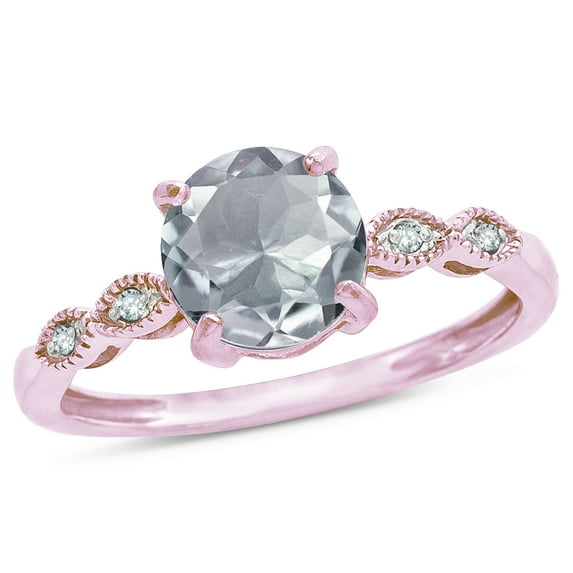 Star K� Round 7mm Genuine Aquamarine Vintage Antique Look Engagement Promise Ring
