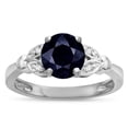 thumbnail image 1 of Star K � Round 7mm Genuine Black Sapphire Marquee Design Promise Engagement Ring, 1 of 9