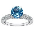 thumbnail image 1 of Star K� Round 7mm Genuine Blue Topaz Antique Vintage Style Solitaire Engagement Promise Ring, 1 of 9