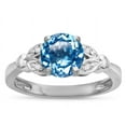 thumbnail image 1 of Star K � Round 7mm Genuine Blue Topaz Marquee Design Promise Engagement Ring, 1 of 9