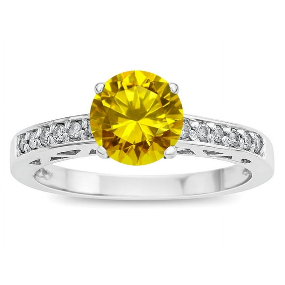 Star K � Round 7mm Genuine Citrine Channel Set Engagement Promise Ring
