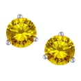 thumbnail image 1 of Star K� Round 7mm Genuine Citrine Three 3 prong Martini Screw back Stud earrings, 1 of 9