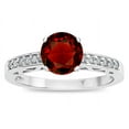 thumbnail image 1 of Star K � Round 7mm Genuine Garnet Channel Set Engagement Promise Ring, 1 of 9