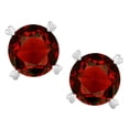 thumbnail image 1 of Star K� Round 7mm Genuine Garnet Screw Back Stud Earrings with Heart Prongs, 1 of 9