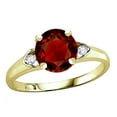 thumbnail image 1 of Star K� Round 7mm Genuine Garnet Three 3 Stone Heart Engagement Promise Wedding Ring, 1 of 8