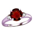 thumbnail image 1 of Star K� Round 7mm Genuine Garnet Three 3 Stone Heart Engagement Promise Wedding Ring, 1 of 8