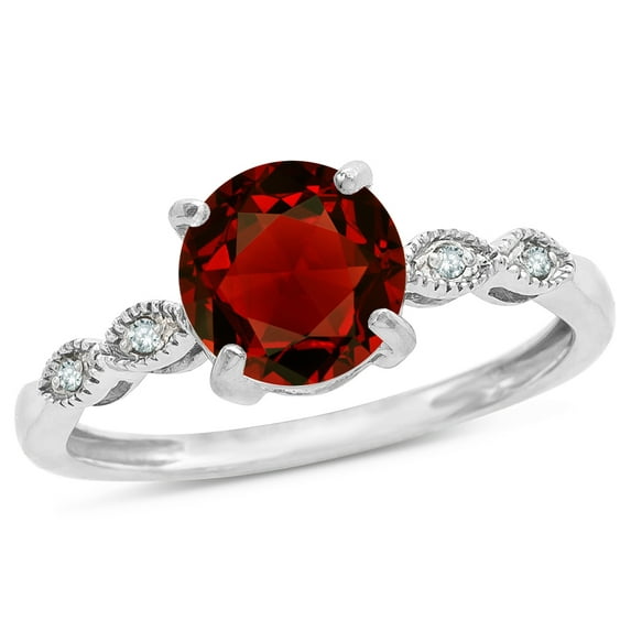 Star K� Round 7mm Genuine Garnet Vintage Antique Look Engagement Promise Ring