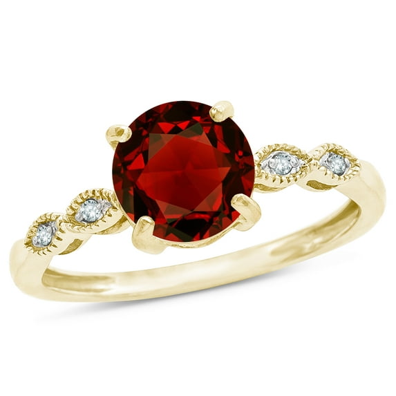 Star K� Round 7mm Genuine Garnet Vintage Antique Look Engagement Promise Ring