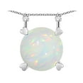 thumbnail image 1 of Star K� Round 7mm Genuine Opal Stackable Mothers Hearts Pendant, 1 of 9