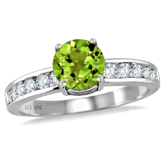 Star K� Round 7mm Genuine Peridot Ring