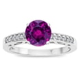 thumbnail image 1 of Star K � Round 7mm Genuine Rhodolite Channel Set Engagement Promise Ring, 1 of 9