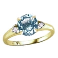 thumbnail image 1 of Star K� Round 7mm Genuine Sky Blue Topaz Three 3 Stone Heart Engagement Promise Wedding Ring, 1 of 8