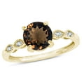 thumbnail image 1 of Star K� Round 7mm Genuine Smoky Quartz Vintage Antique Look Engagement Promise Ring, 1 of 8