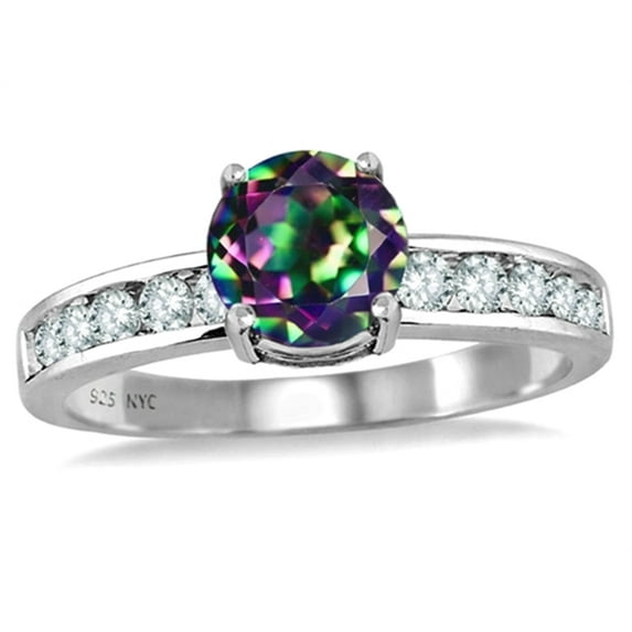 Star K� Round 7mm Rainbow Mystic Quartz Ring