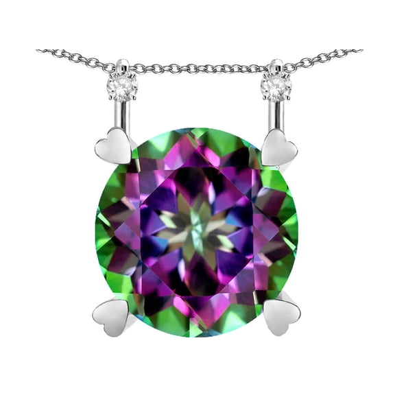 Star K� Round 7mm Rainbow Mystic Topaz Stackable Mothers Hearts Pendant