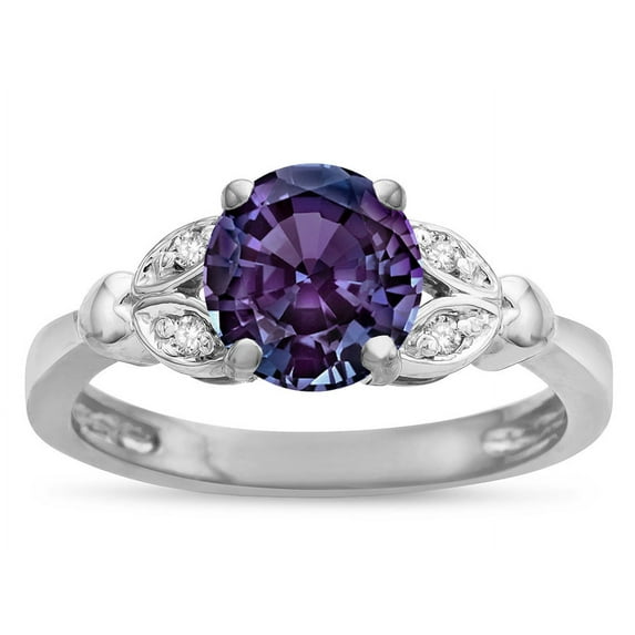 Star K � Round 7mm Simulated Alexandrite Marquee Design Promise Engagement Ring