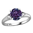thumbnail image 1 of Star K� Round 7mm Simulated Alexandrite Three 3 Stone Heart Engagement Promise Wedding Ring, 1 of 8