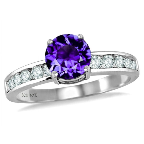 Star K� Round 7mm Simulated Amethyst Ring