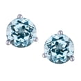 thumbnail image 1 of Star K� Round 7mm Simulated Aquamarine Three 3 prong Martini Screw back Stud earrings, 1 of 7