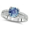 thumbnail image 1 of Star K� Round 7mm Simulated Aquamarine Wedding Ring, 1 of 8