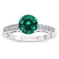 thumbnail image 1 of Star K � Round 7mm Simulated Emerald Channel Set Engagement Promise Ring, 1 of 9