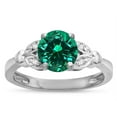 thumbnail image 1 of Star K � Round 7mm Simulated Emerald Marquee Design Promise Engagement Ring, 1 of 9