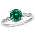 thumbnail image 1 of Star K� Round 7mm Simulated Emerald Vintage Antique Look Engagement Promise Ring, 1 of 8