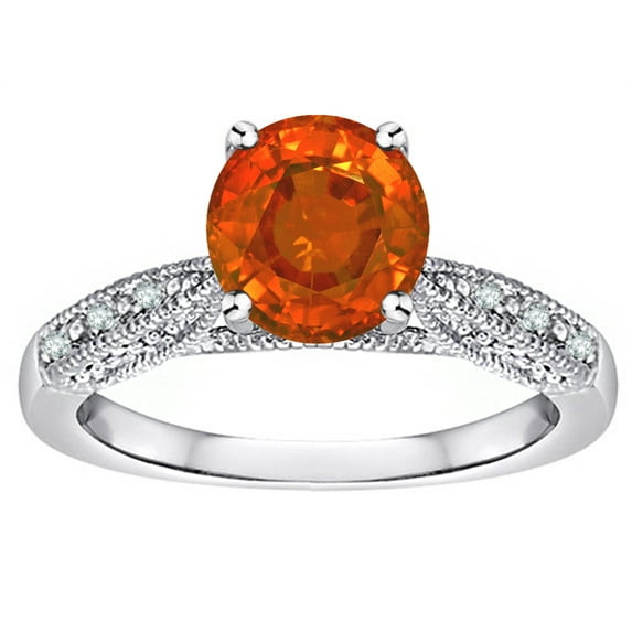 Star K� Round 7mm Simulated Fire Opal Antique Vintage Style Solitaire Engagement Promise Ring